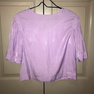 Silk blouse with bell sleeves